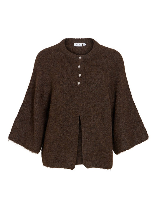 VIBows 3/4 Knit Cardigan Coffee Bean
