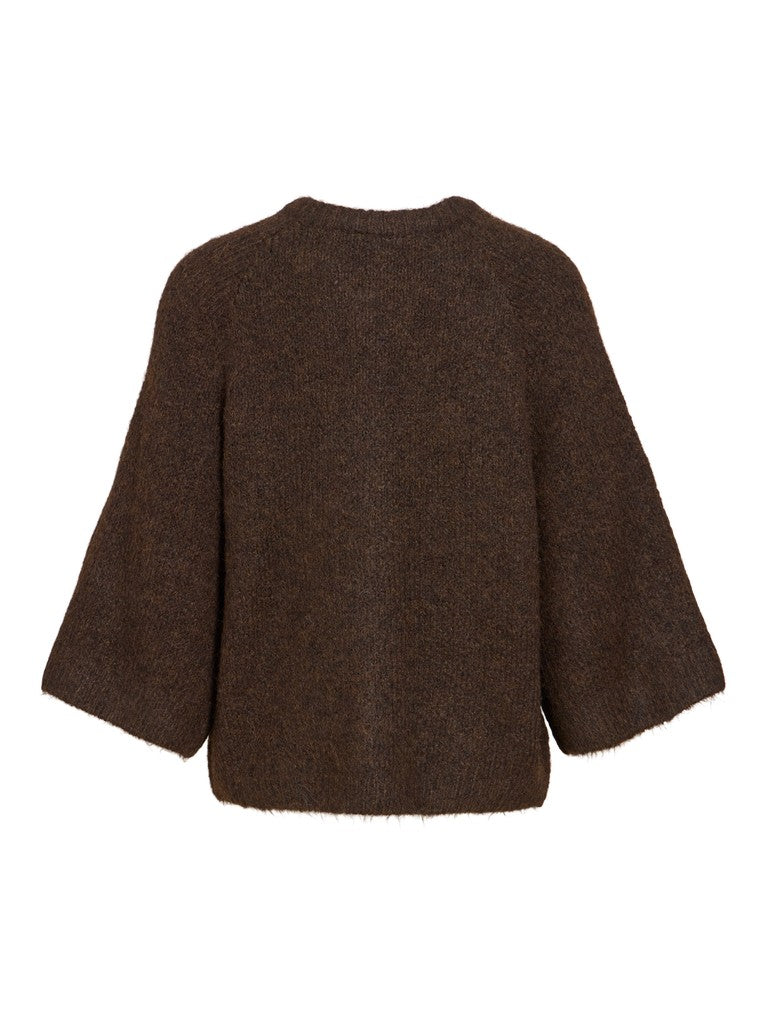 VIBows 3/4 Knit Cardigan Coffee Bean