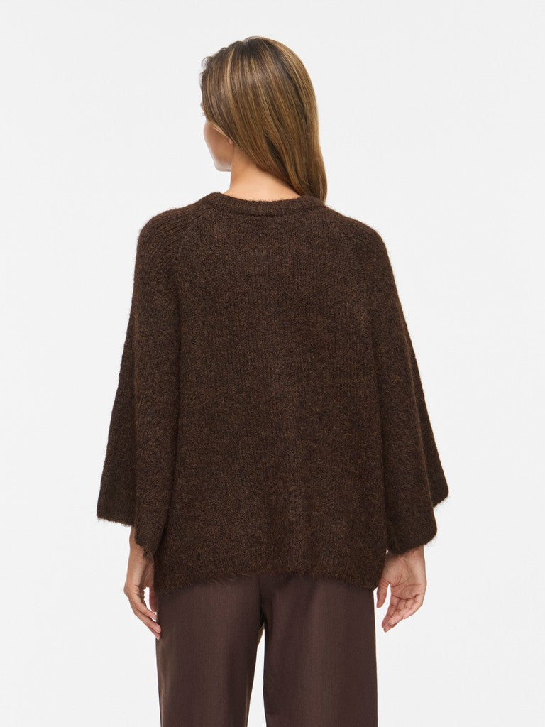 VIBows 3/4 Knit Cardigan Coffee Bean