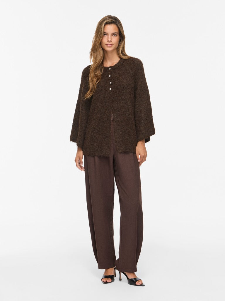 VIBows 3/4 Knit Cardigan Coffee Bean