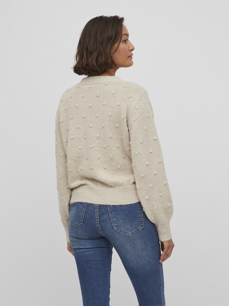 VITuli V-Neck L/S Knit Cardigan Birch