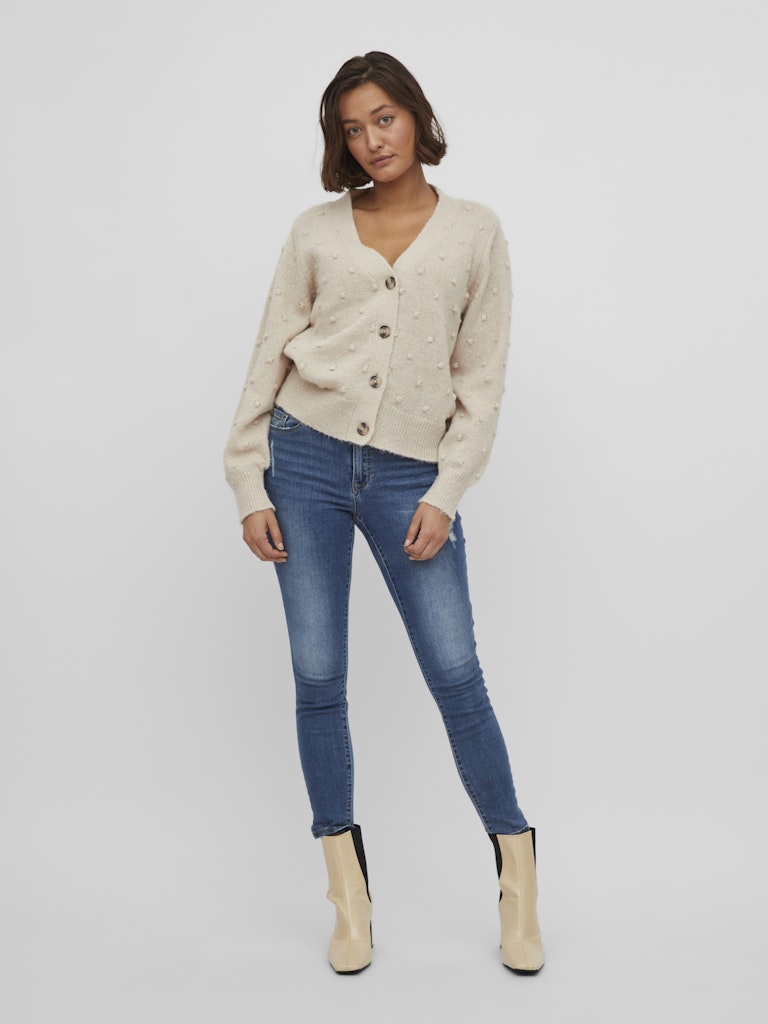 VITuli V-Neck L/S Knit Cardigan Birch
