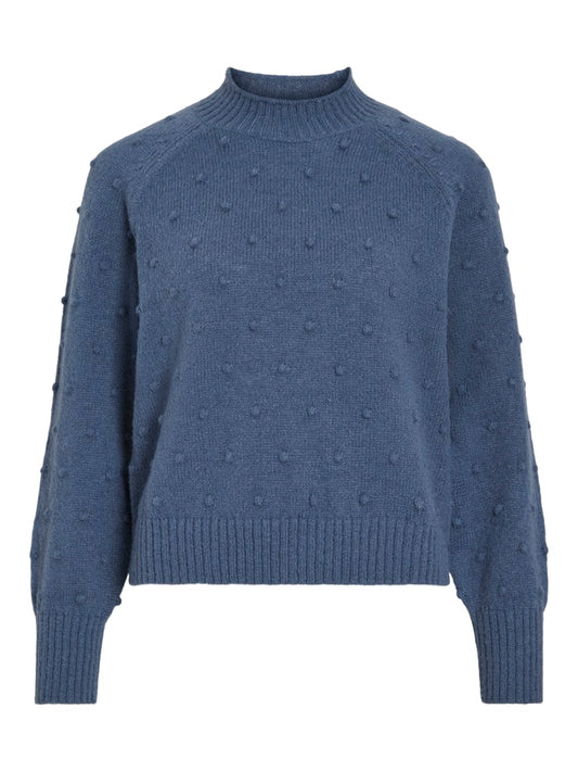 VITuli O-Neck L/S Knit Top Vintage Indigo