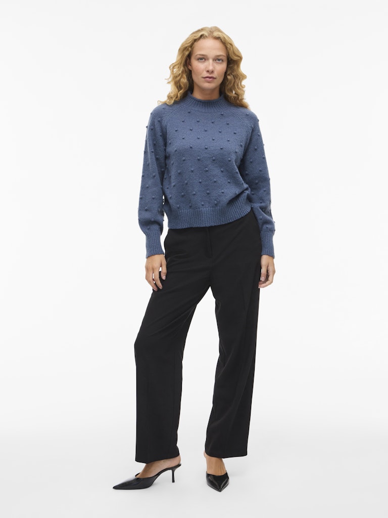 VITuli O-Neck L/S Knit Top Vintage Indigo