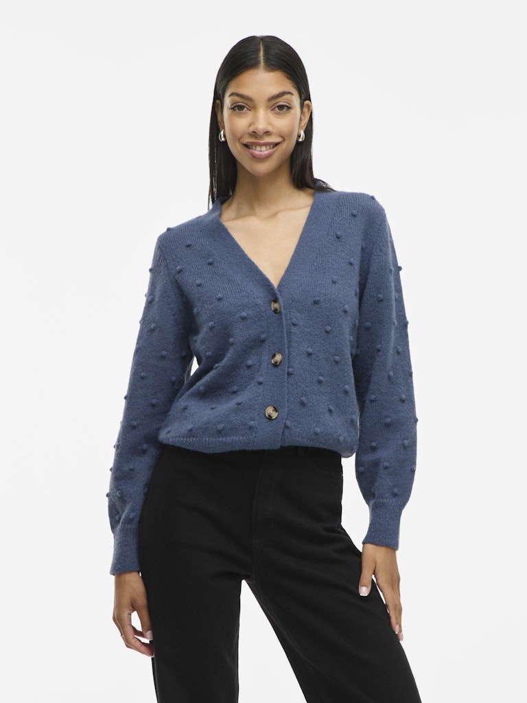 VITuli V-Neck L/S Knit Cardigan Vintage Indigo