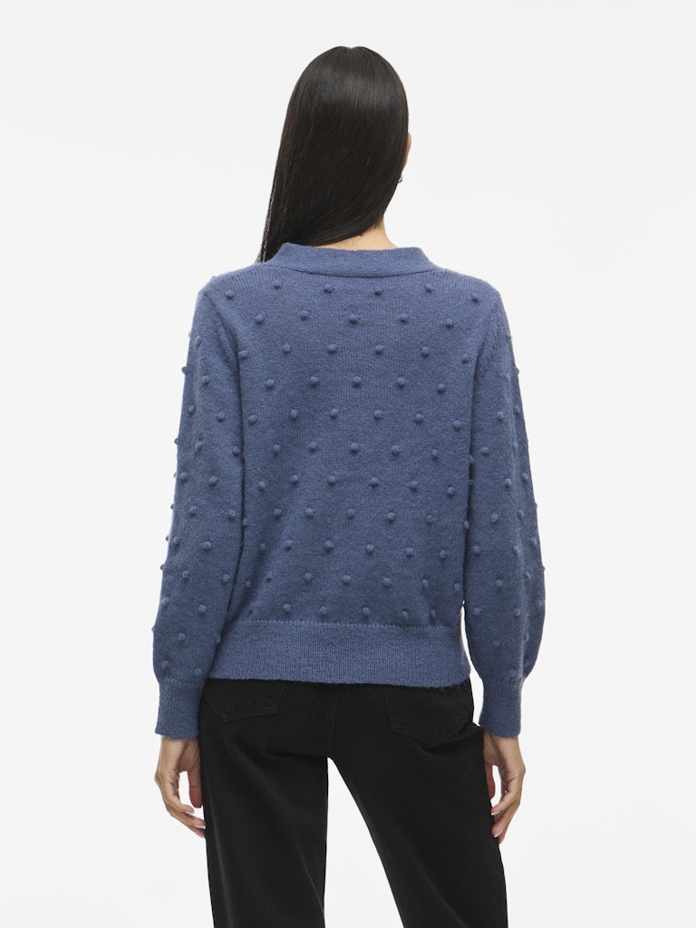 VITuli V-Neck L/S Knit Cardigan Vintage Indigo