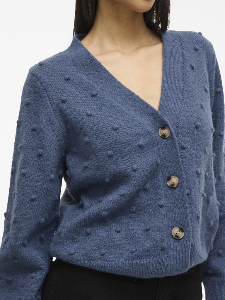 VITuli V-Neck L/S Knit Cardigan Vintage Indigo