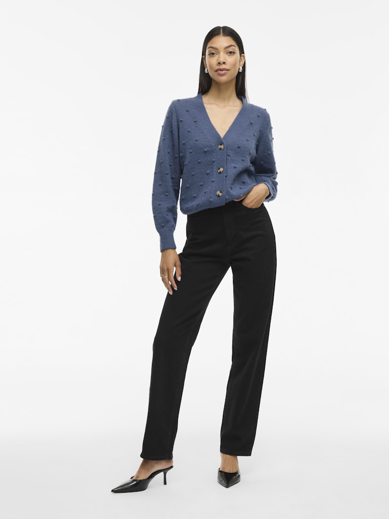 VITuli V-Neck L/S Knit Cardigan Vintage Indigo