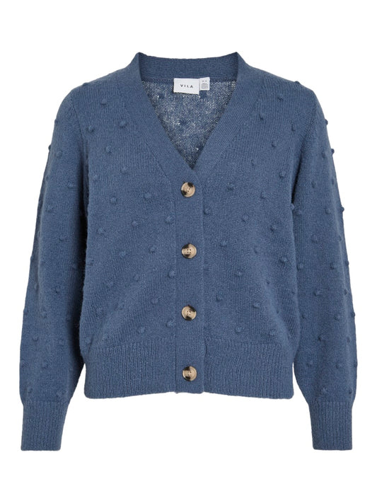 VITuli V-Neck L/S Knit Cardigan Vintage Indigo