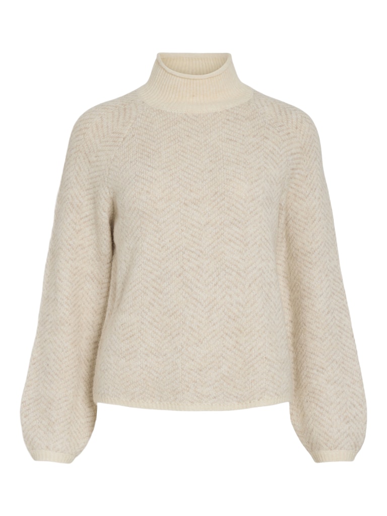 VILory High Neck L/S Knit Top Eggnog