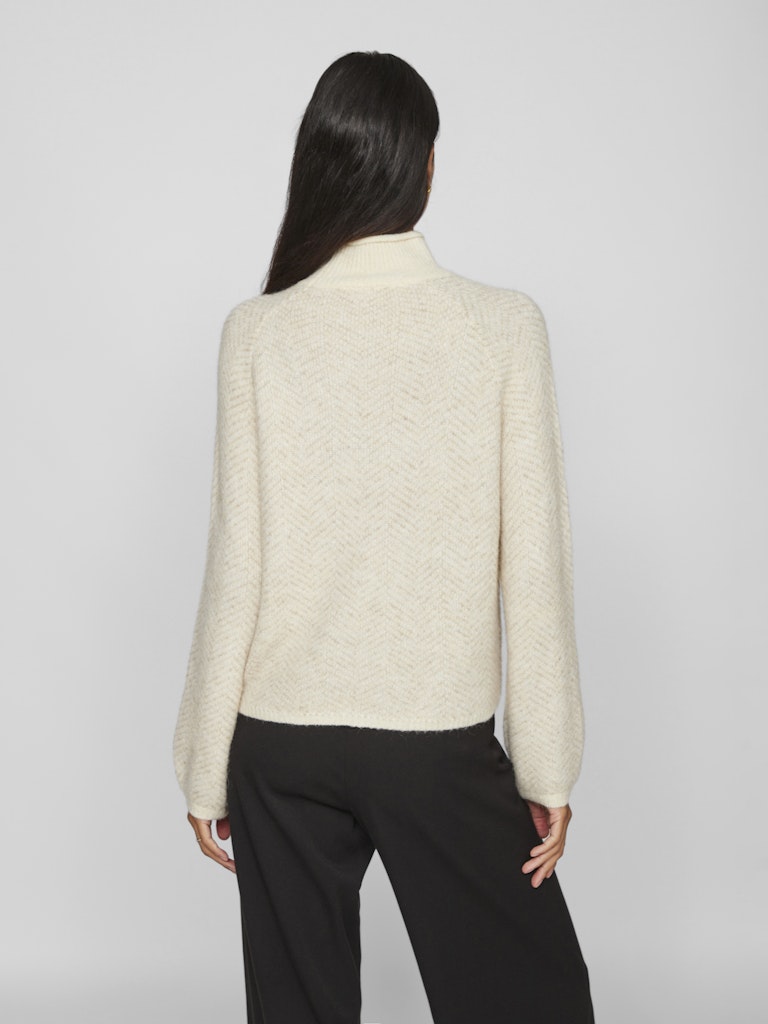 VILory High Neck L/S Knit Top Eggnog