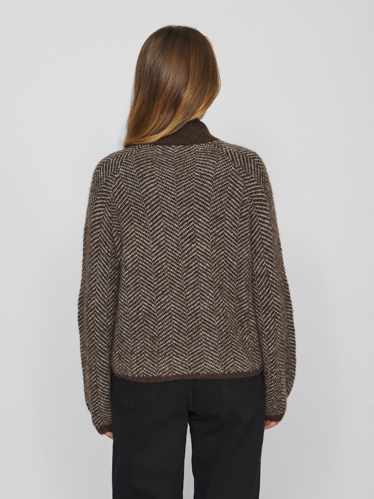 VILory High Neck L/S Knit Top Coffee Bean