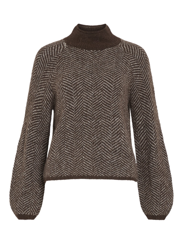 VILory High Neck L/S Knit Top Coffee Bean