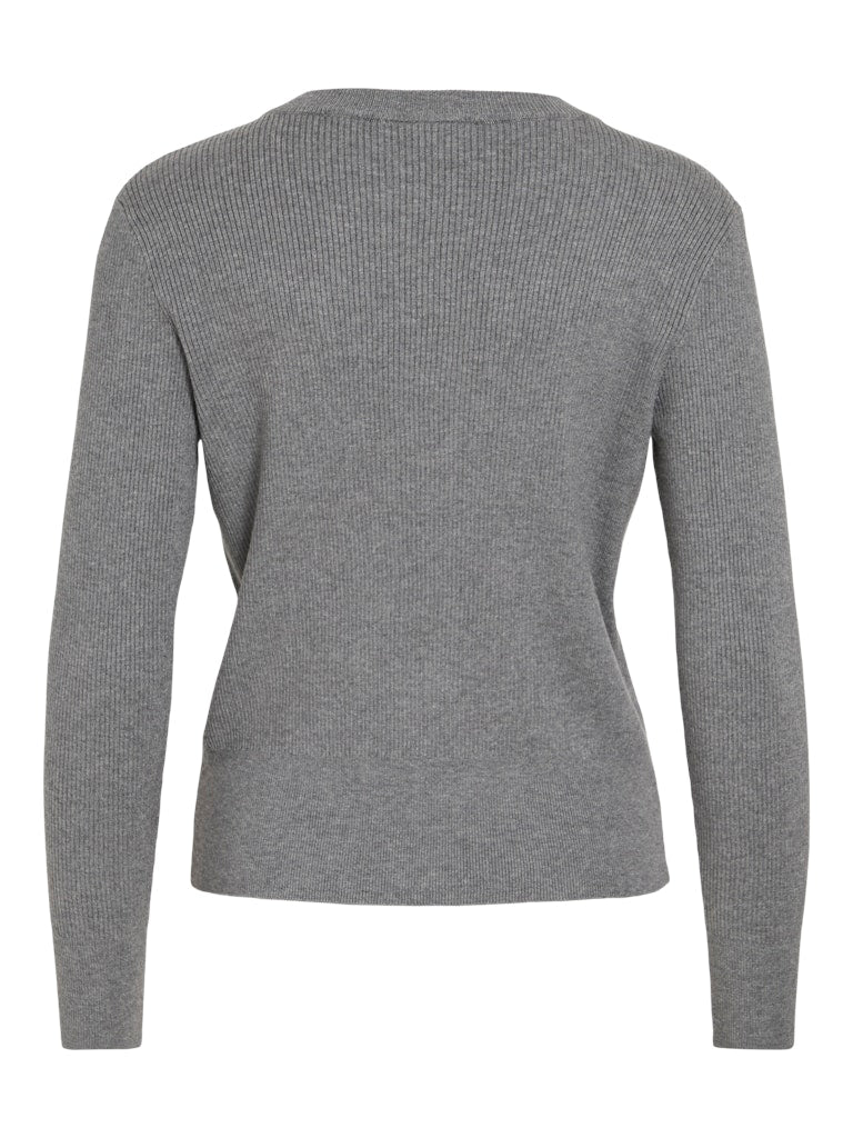 VIComfy O-Neck L/S Knit Top Medium Grey