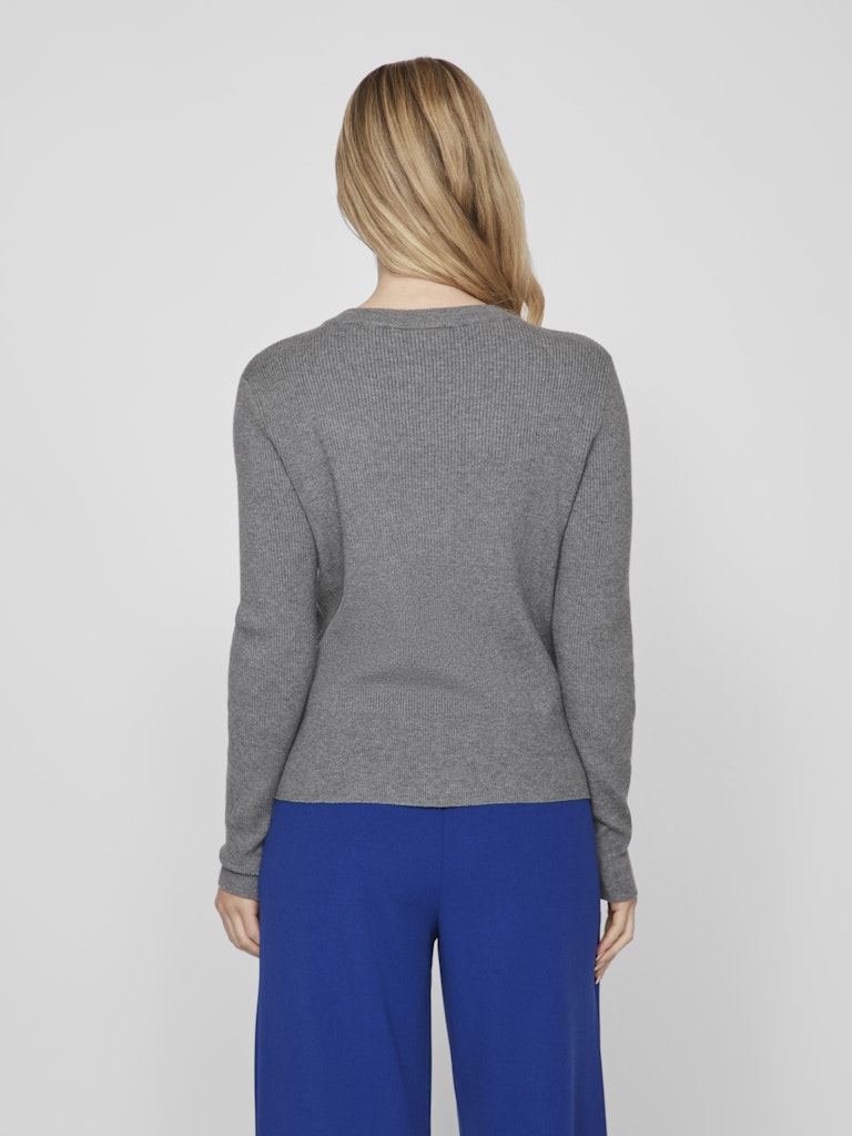 VIComfy O-Neck L/S Knit Top Medium Grey