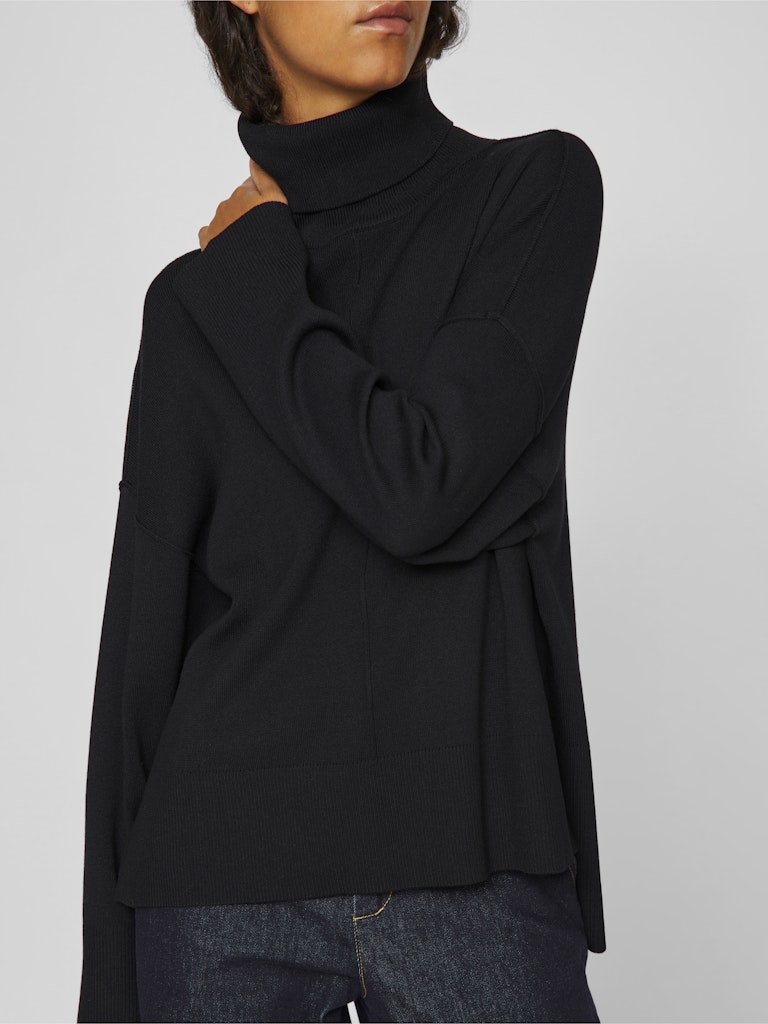 VIOstria Rollneck L/S Knit Top Black