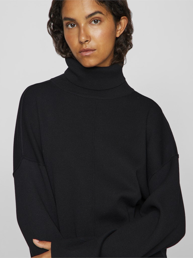 VIOstria Rollneck L/S Knit Top Black