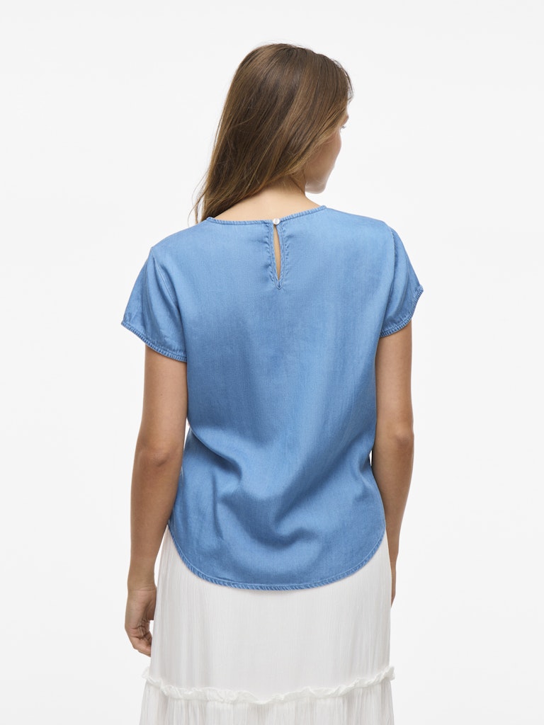 VIBista C/S O-Neck Top Medium Blue