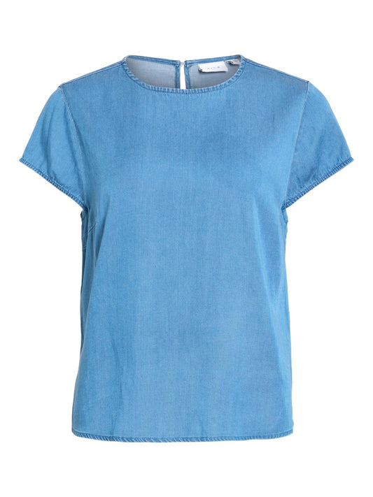 VIBista C/S O-Neck Top Medium Blue