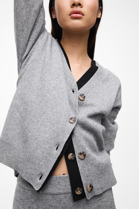 VIRil V-Neck Knit Cardiagan Medium Grey