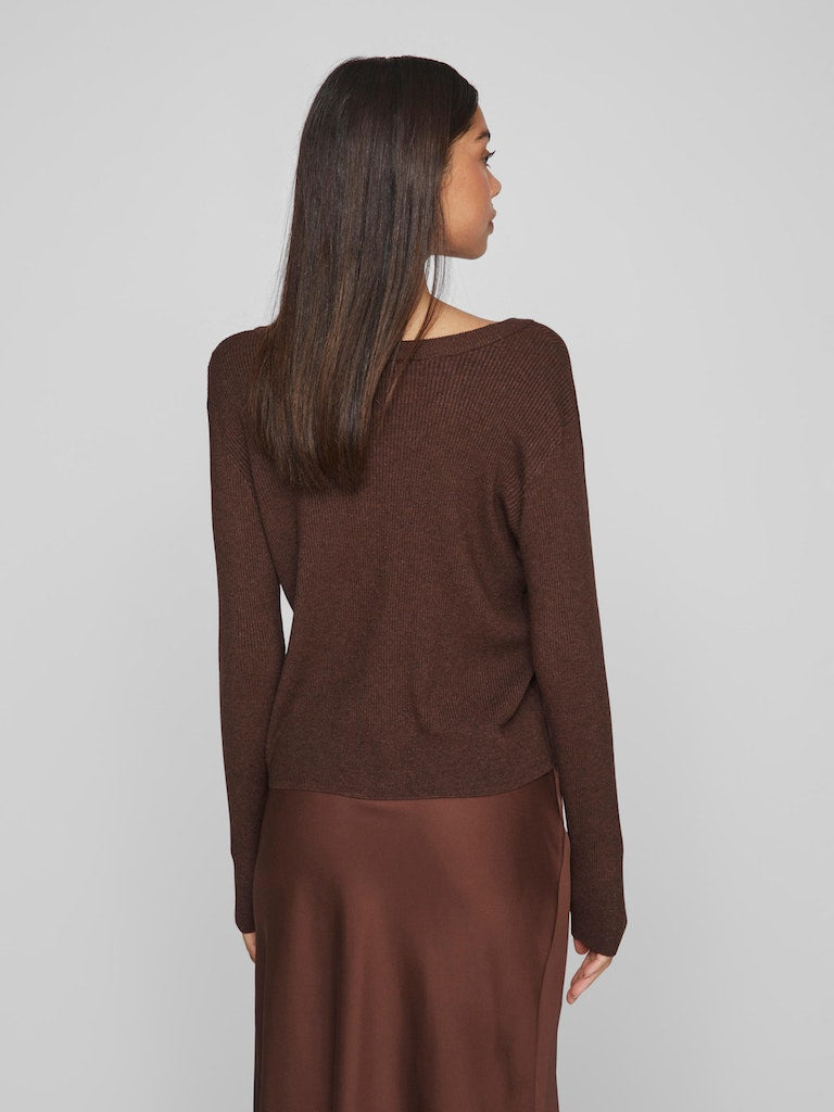 VIComfy L/S Knit Cardigan Shaved Chocolate