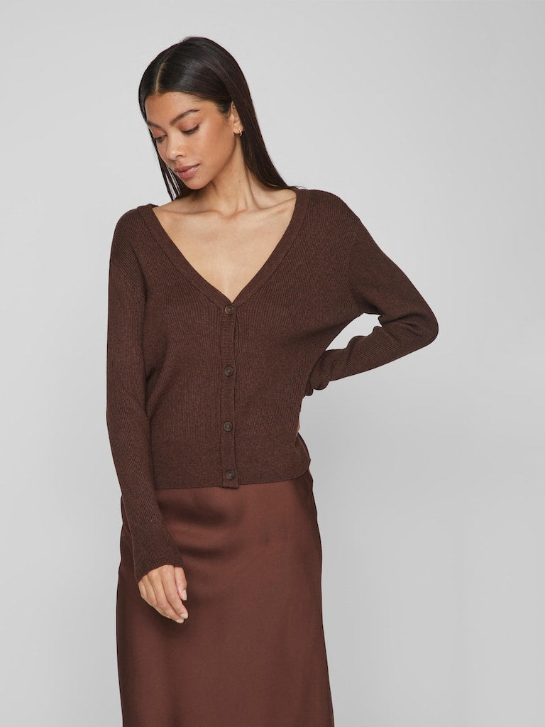 VIComfy L/S Knit Cardigan Shaved Chocolate