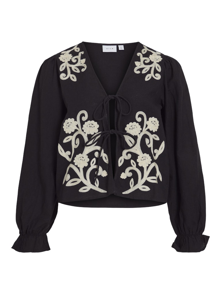 VIPolene V-Neck L/S Top Black Beauty