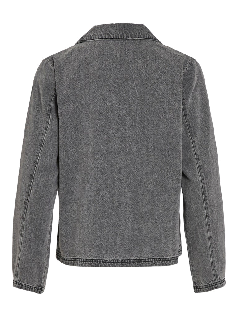 VIKiki L/S Tie Denim Jacket Dark Grey Denim