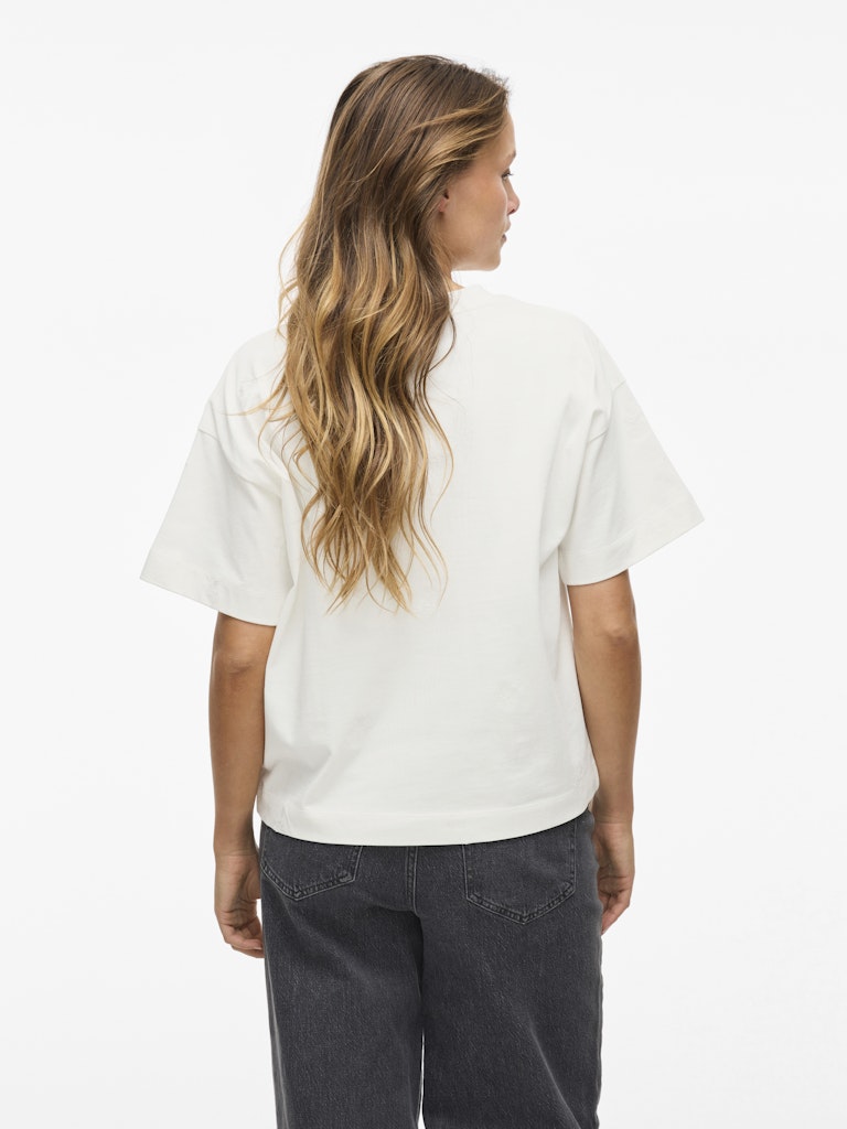 VIMonie Flower S/S O-Neck Snow White