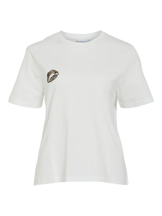 VISybil Leo Kiss S/S T-Shirt Cloud Dancer Kiss