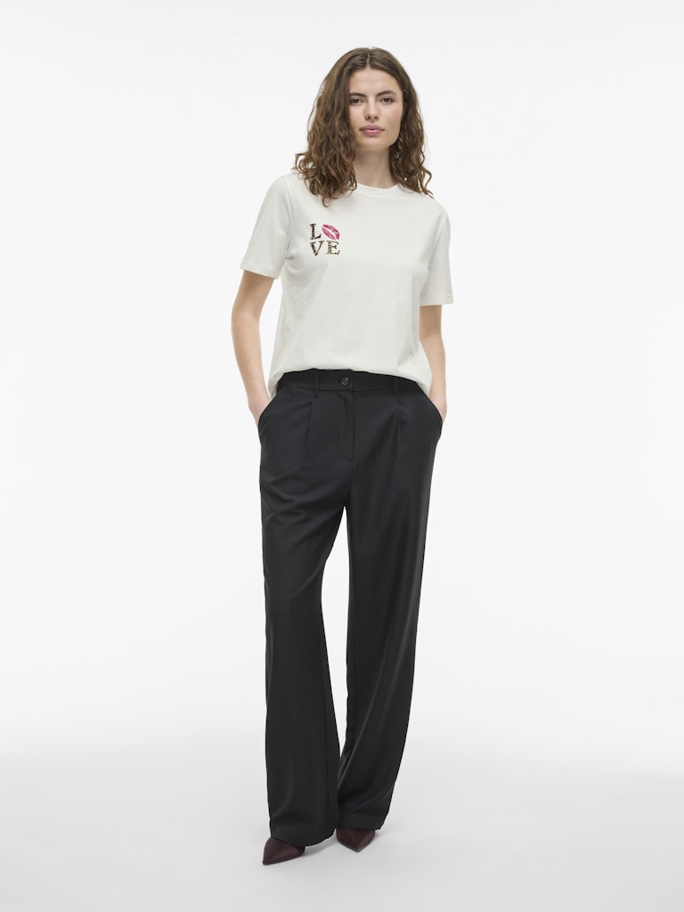 VISybil Leo Kiss S/S T-Shirt Cloud Dancer Love
