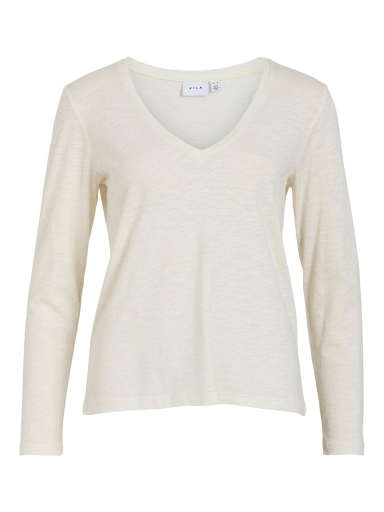 VINova V-Neck L/S Top Cloud Dancer