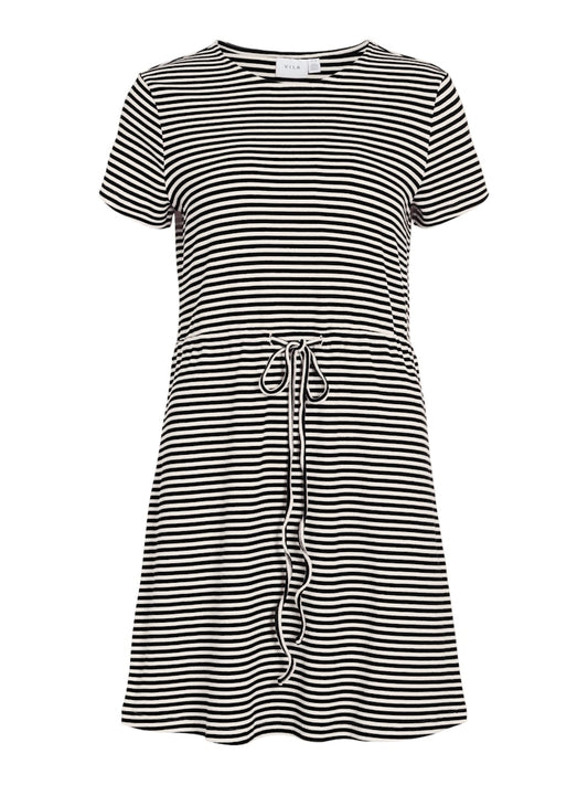 VIJada O-Neck Dress Black Stripes