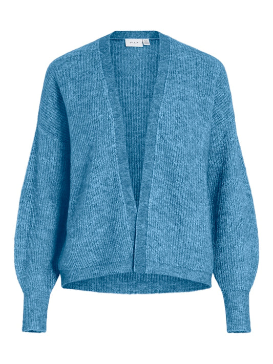 VIAlva L/S Open Knit Cardigan Blissful Blue