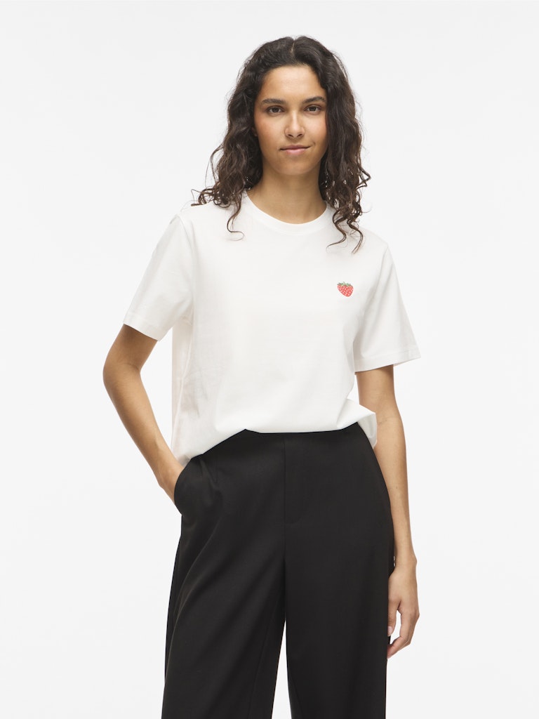 VISybil Berry O-Neck S/S Top Snow White Strawberry