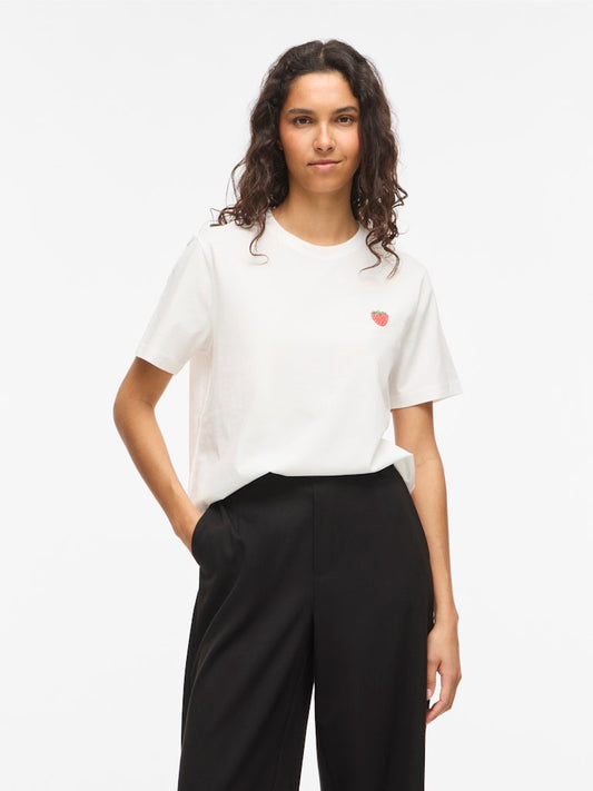 VISybil Berry O-Neck S/S Top Snow White Strawberry