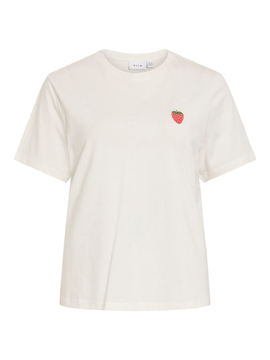 VISybil Berry O-Neck S/S Top Snow White Strawberry