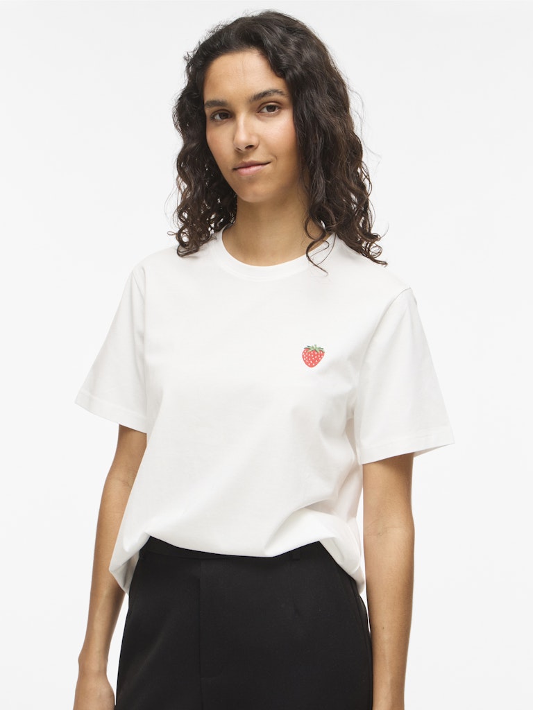 VISybil Berry O-Neck S/S Top Snow White Strawberry
