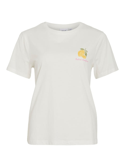 VISybilla O-Neck S/S Lemon Top Snow White Lemon