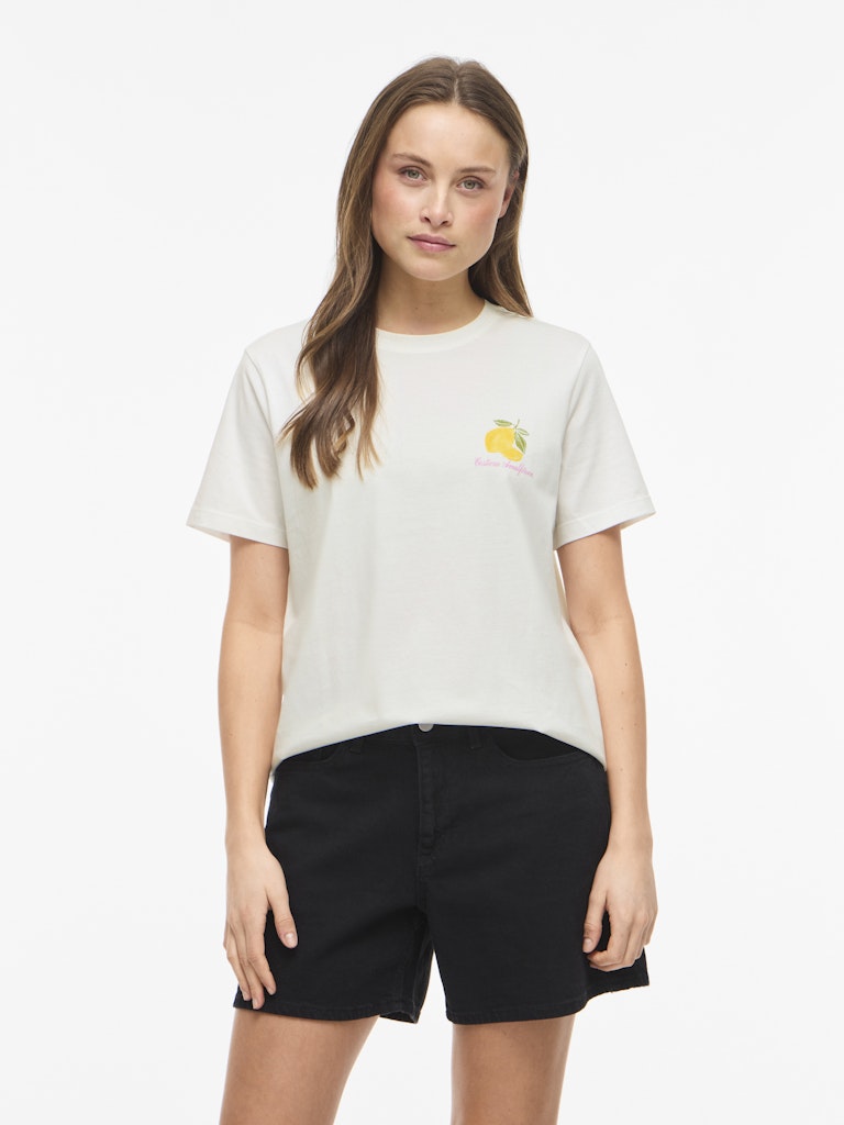 VISybilla O-Neck S/S Lemon Top Snow White Lemon