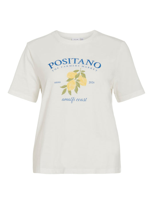 VISybilla O-Neck S/S Lemon Top Snow White Positano