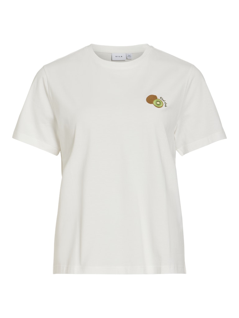 VISybil Berry O-Neck S/S Top Snow White Kiwi