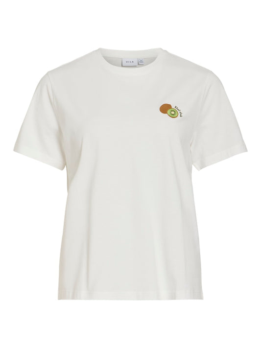 VISybil Berry O-Neck S/S Top Snow White Kiwi
