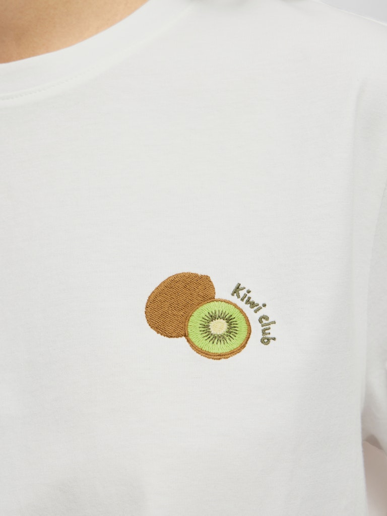 VISybil Berry O-Neck S/S Top Snow White Kiwi