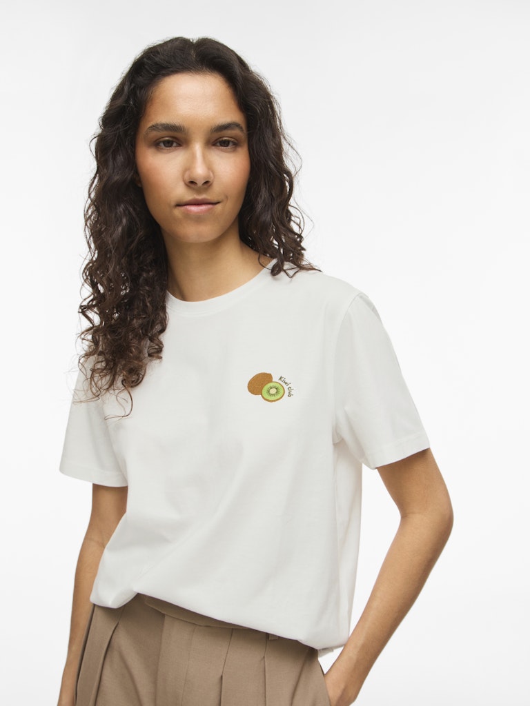 VISybil Berry O-Neck S/S Top Snow White Kiwi