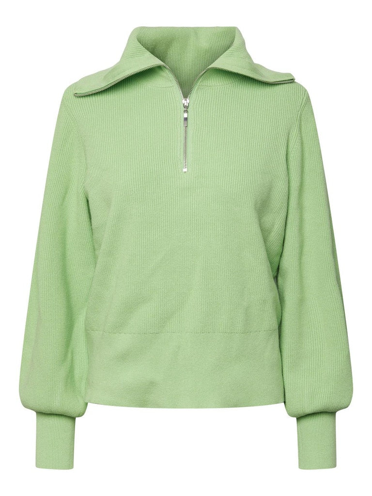 YASDeli Zip Knit Pullover Summer Green