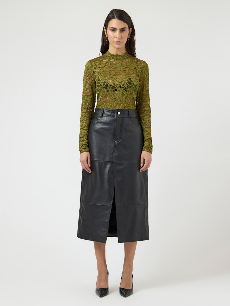 YASLacey LS Lace Top Cardamom Seed