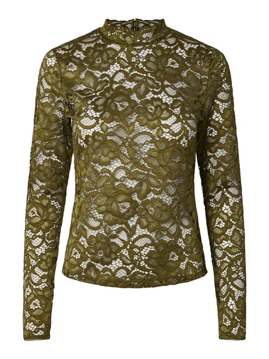 YASLacey LS Lace Top Cardamom Seed