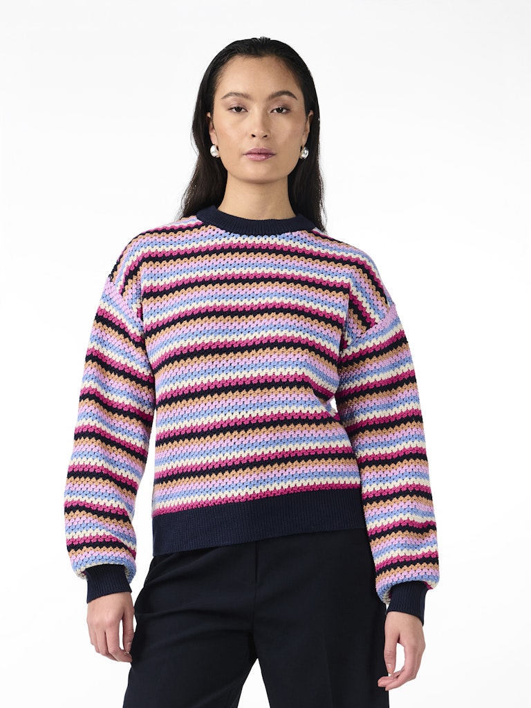 YASBela LS Knit Pullover Navy Blazer