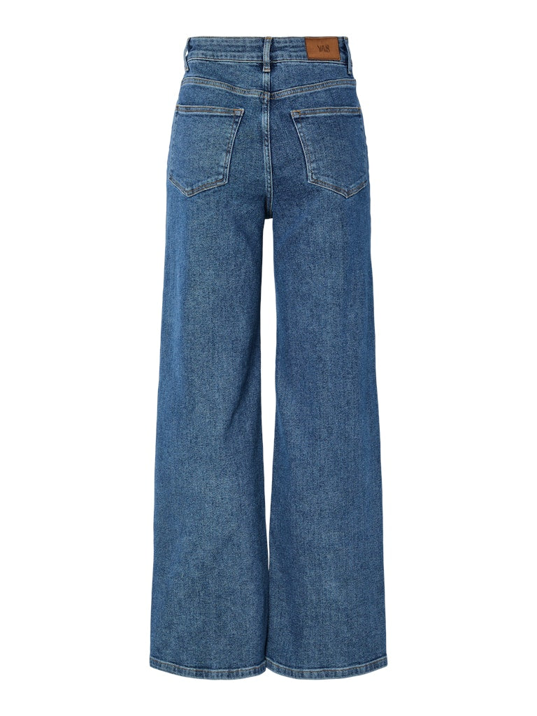 YASRosie HW Straight Jeans Medium Blue